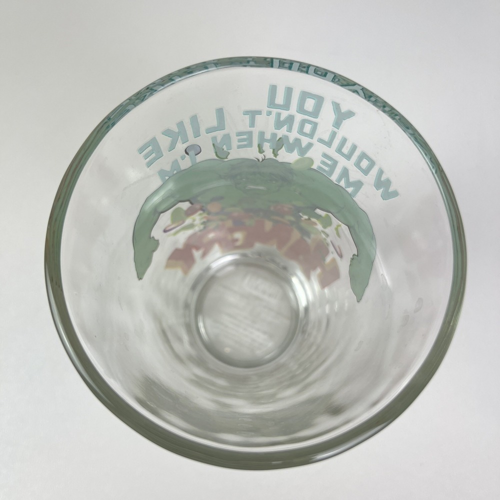 Marvel Comics The Hulk You Wouldnt Like Me When Im Hangry Water Soda Glass 16 oz - Picture 3 of 12